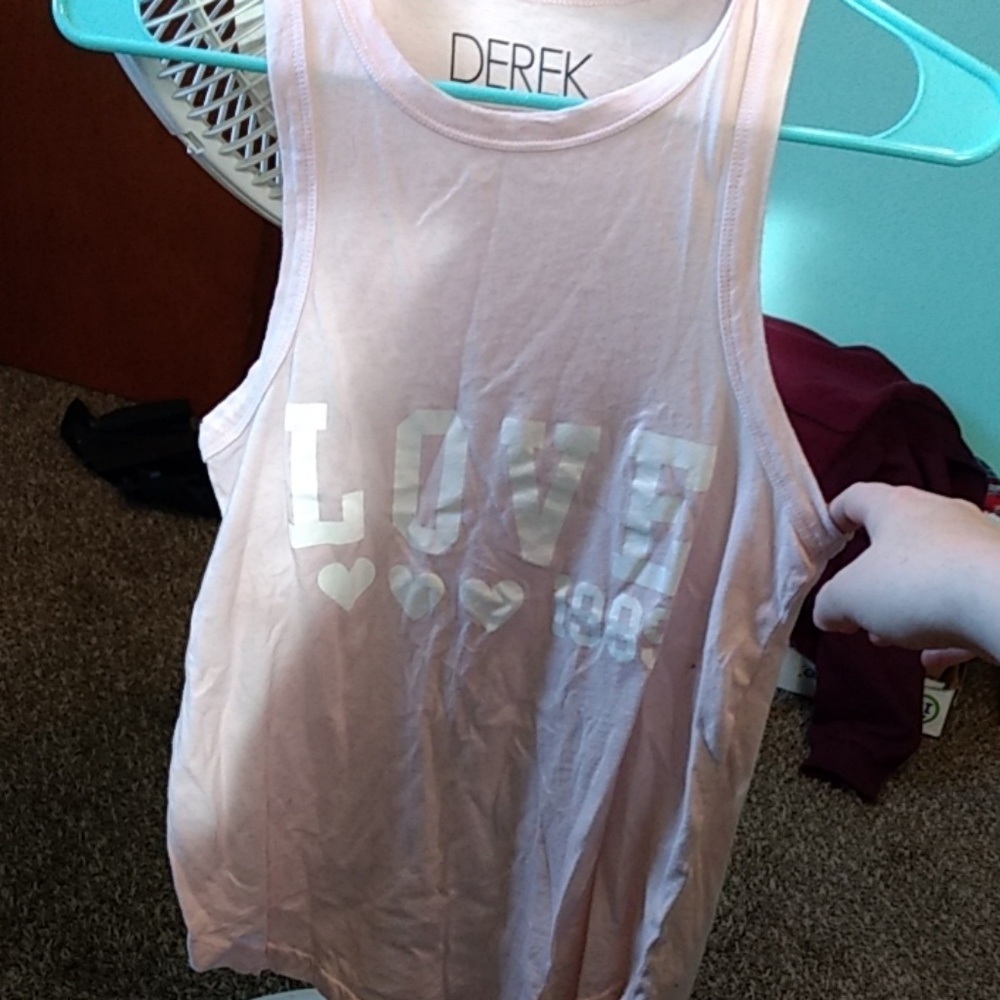 Pink "LOVE" tank top